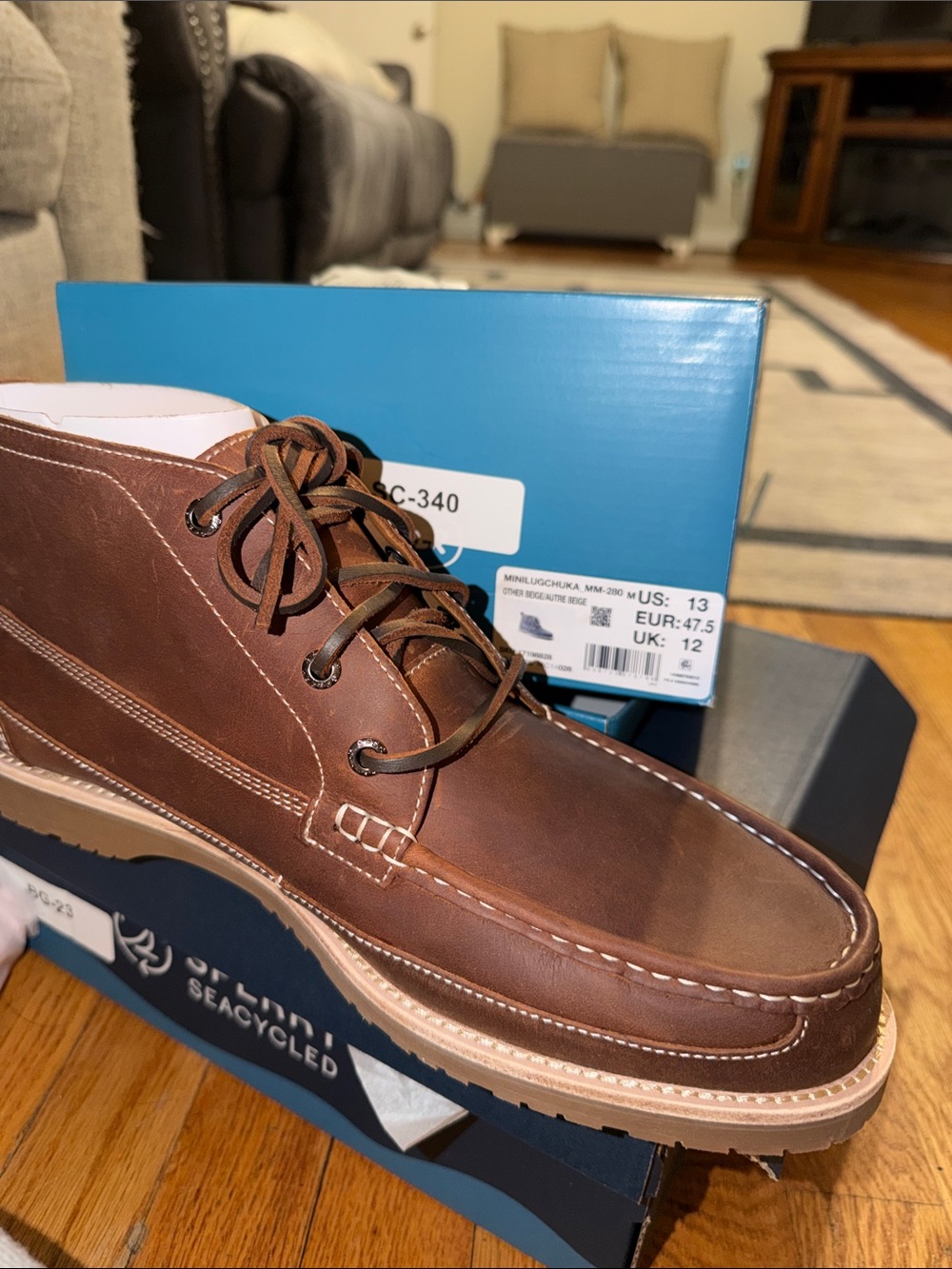 Sperry Brown Leather Moc Toe Chukka Boots men’s size 13 - Mini Lug Chuka
